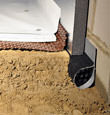 crawl space encapsulation system, with drainage matting for flooded crawl spaces